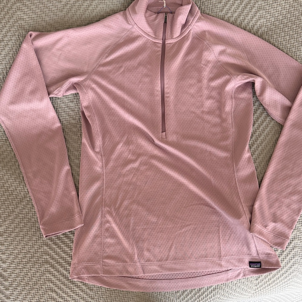 Patagonia Light Purple Long Sleeve Zip-neck Capilene Midweight base layer